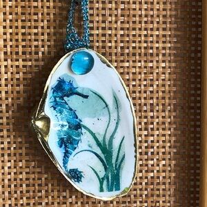 Seahorse Ornament Handcrafted with Glass Bead and Gold Accents